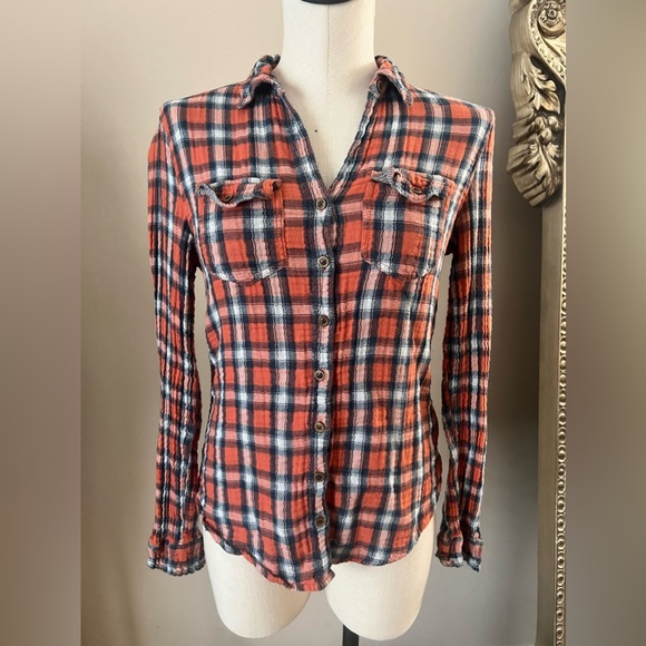 Abercrombie & Fitch cotton button down flannel shirt - Picture 1 of 8